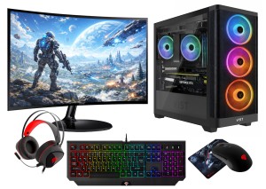 VIST Sistem PC Ryzen 5 3600, Ram 64GB, AMD Radeon RX 7600, SSD 1TB M.2, WIFI, LCD 24, Windows 11 Pro preinstalat